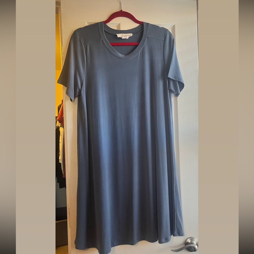 Workshop Dresses slate blue dress, size L.